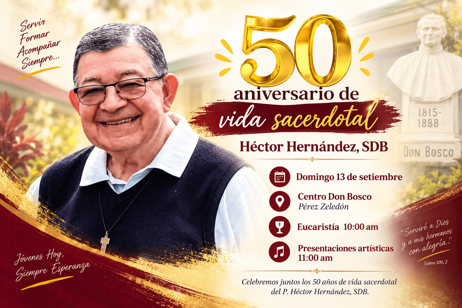 50 aniversario de vida sacerdotal del P. Héctor Hernández, SDB